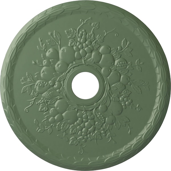 Ekena Millwork Grape Ceiling Medallion (Fits Canopies up to 3 5/8"), 22 5/8"OD x 3 5/8"ID x 5/8"P, Athenian Green CM22GRAGF - main